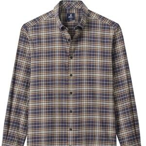 Johnnie‎ -O Kamper plaid cotton blend button down men's shirt charcoal XL